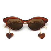 Eye Sunglasses With Chain Legs Detachable Heart